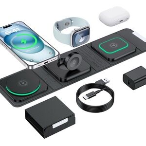 Wireless 3in1 Apple Foldable Mag-Safe Charging Pad for iPhone 16 15 14 13 12